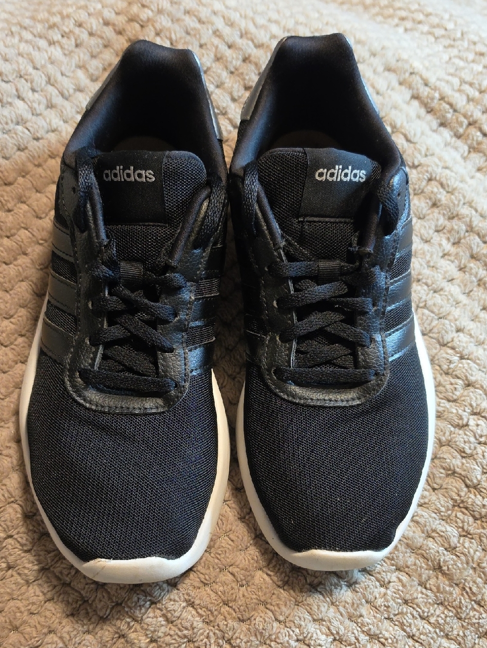 adidas Black Athletic Sneakers with White Soles